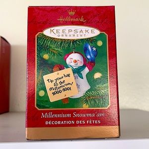Hallmark Millennium Snowma'am Keepsake Christmas Ornament in box